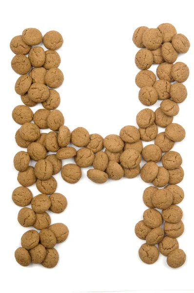 Ginger nakrętki alfabet h — Zdjęcie stockowe