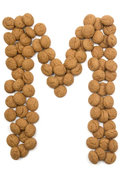 Ginger Nut Alphabet M — Stock Photo, Image