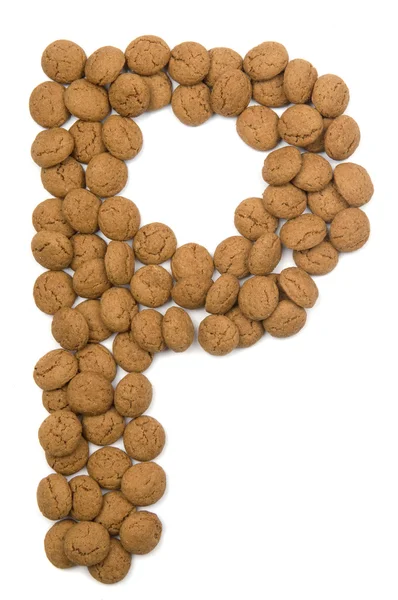 Ginger Nut Alphabet P — Stock Photo, Image