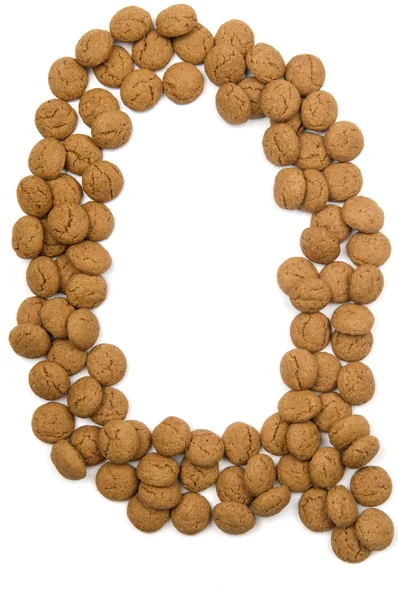 Ginger Nut Alphabet Q — Stock Photo, Image