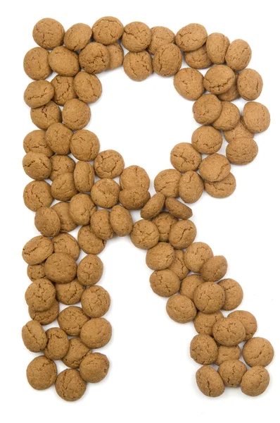 Алфавит имбирного ореха R — стоковое фото