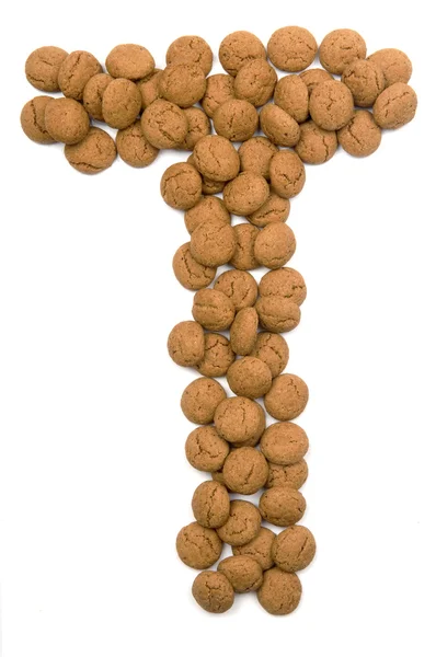 Ginger Nut Alphabet T — Stock Photo, Image