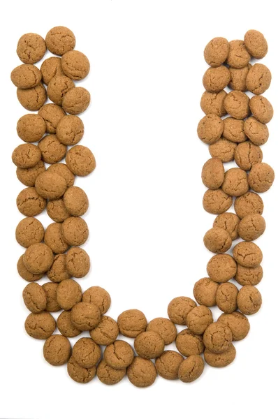 Алфавит имбирного ореха U — стоковое фото