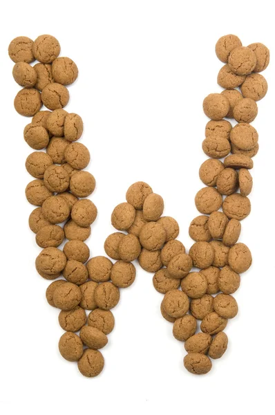 Алфавит W имбирного ореха — стоковое фото