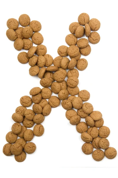 Ginger Nut Alphabet X — Stock Photo, Image