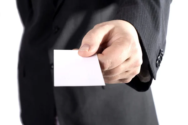 Giving a blank business card — Stock Photo, Image