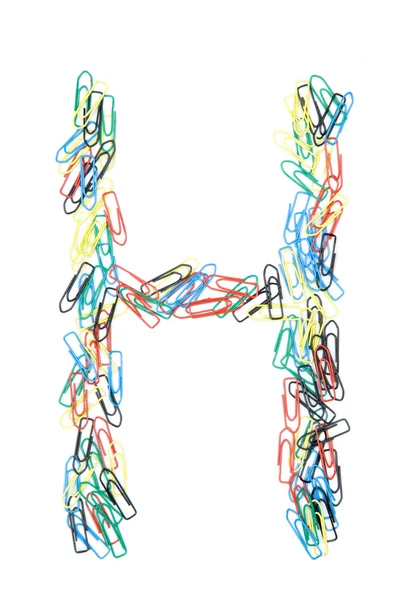Paperclip Alphabet Letter H — Stock Photo, Image