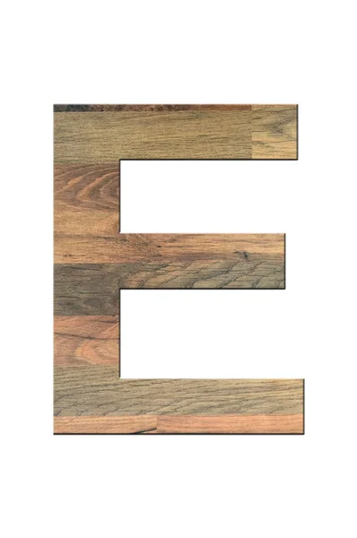 Lettera di legno E — Foto Stock