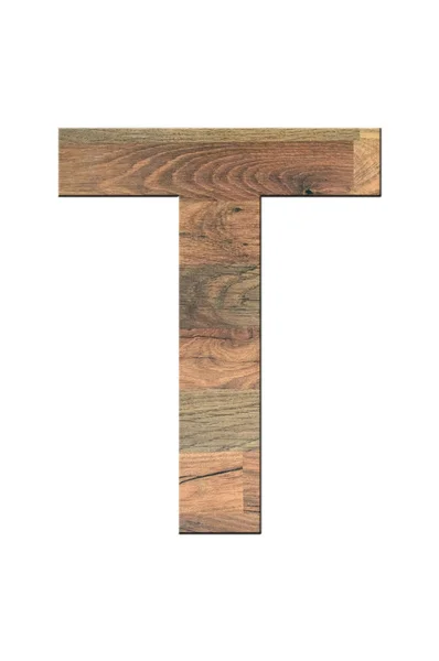 Letra de madera T —  Fotos de Stock