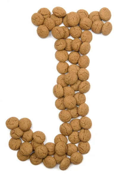 Ginger Nut Alphabet J — Stock Photo, Image