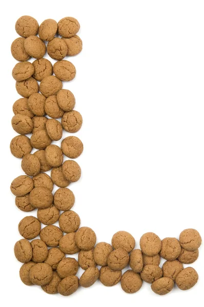 Ginger Nut Alphabet L — Stock Photo, Image