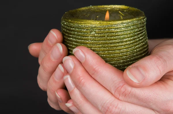 Holding A Candle — Stock Photo, Image