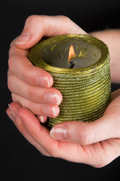 Tenere una candela — Foto Stock