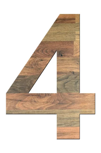 Quatro dígitos de madeira — Fotografia de Stock