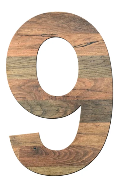 Nueve dígitos de madera —  Fotos de Stock
