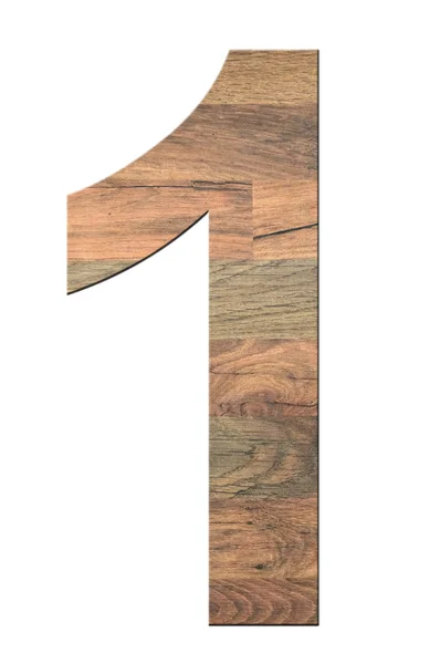 Dřevěné číslice jedna — Stock fotografie