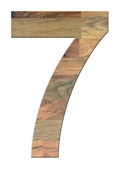 Siete dígitos de madera —  Fotos de Stock