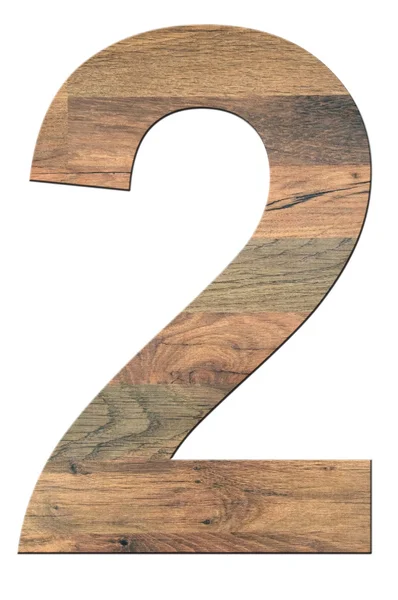 Dřevěné číslice dvě — Stock fotografie