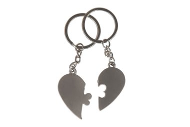 Gift Keychain in a Heart Shape clipart