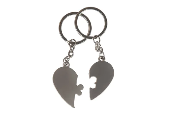Gift Keychain in a Heart Shape — Stock Photo, Image