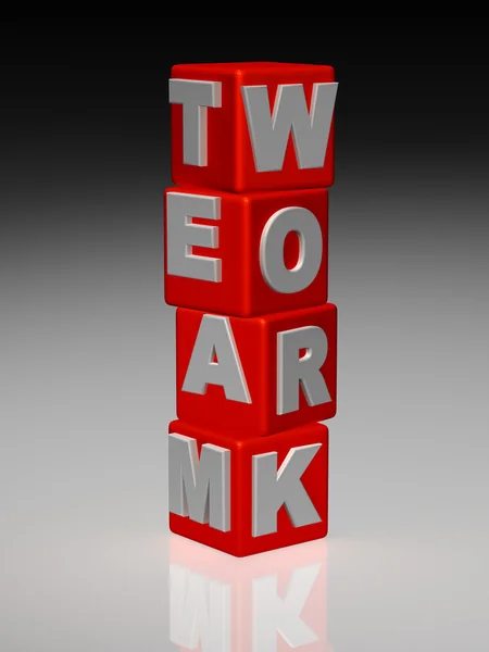 Red cubes with words team work — Stock Photo, Image