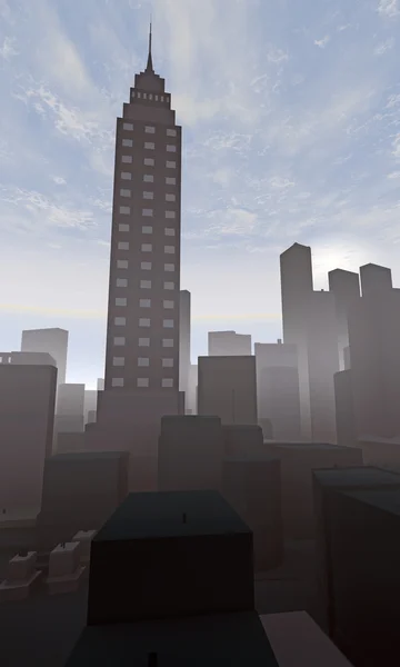 Skyline 3D renderizado —  Fotos de Stock