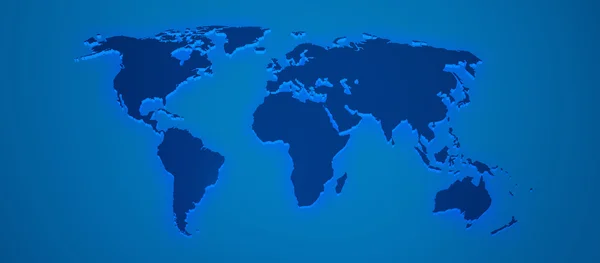 World map render 3D in blue — Stock Photo, Image