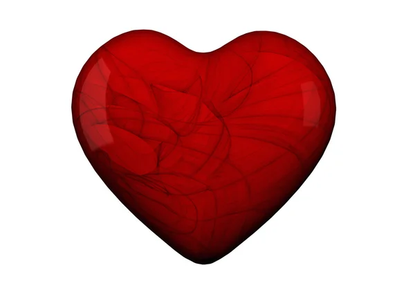 A forma di cuore in rosso — Foto Stock