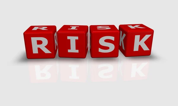 Cube word Risk in white and red — Stock Photo, Image