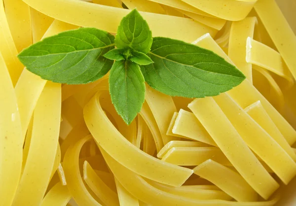 stock image Italian pasta with basil