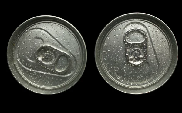 Top of can isolated on black background — Stock Photo, Image
