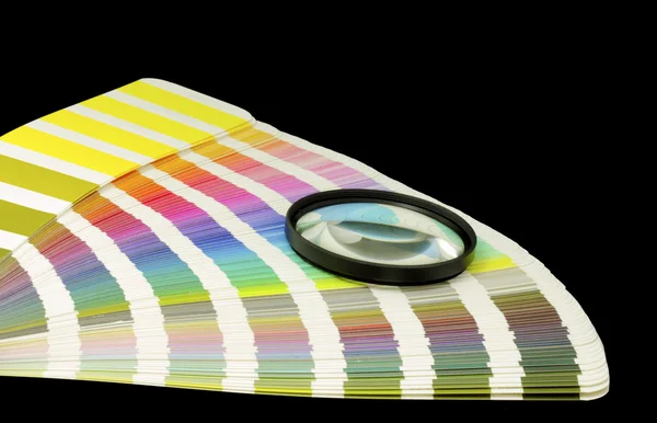 Guida a colori per stampa offset su fondo nero — Foto Stock