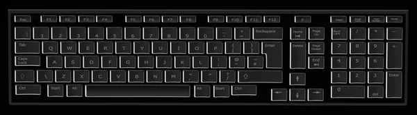 Tastiera per computer in nero e grigio — Foto Stock