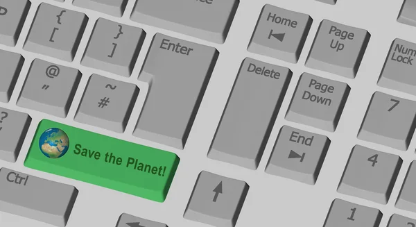 Spara planet texten på datorns tangentbord — Stockfoto
