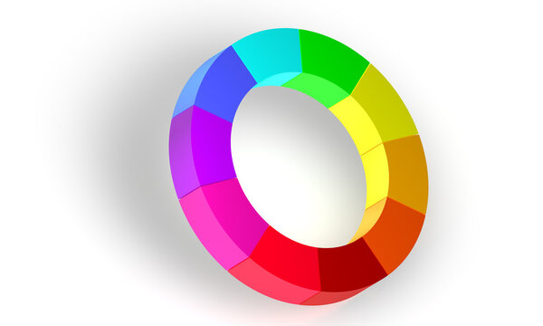 Color circle with colors red, yellow, orange, lilac, pink, blue, gree