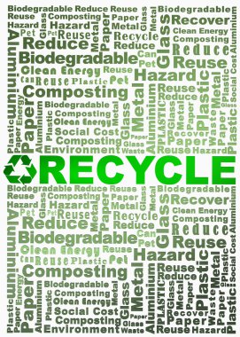 Recycle words related on vertical position clipart