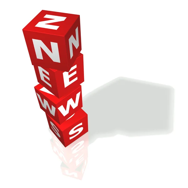 Red cubes with news word — Stock Photo, Image