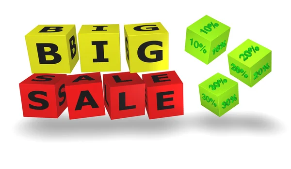 stock image Color cubes with big sales words