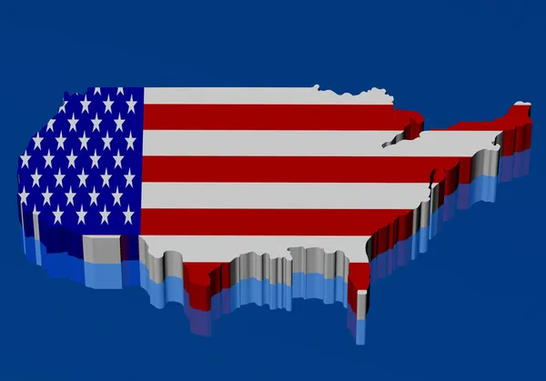 Carte des États-Unis avec drapeau — Photo
