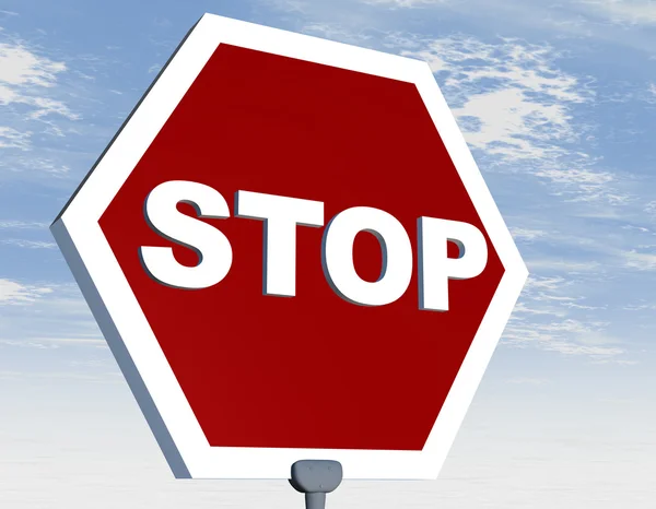 Road sign with stop word — Stock Photo, Image
