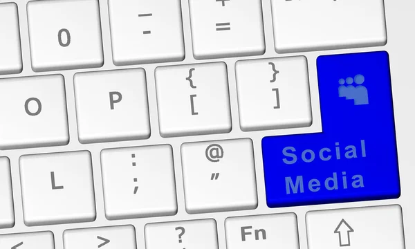 社会的なメディアの単語をキーボード — ストック写真