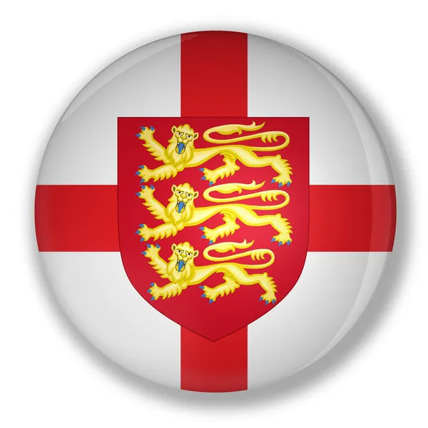 Σήμα με σημαία και το βασιλικό παλτό της Αγγλίας — Φωτογραφία Αρχείου