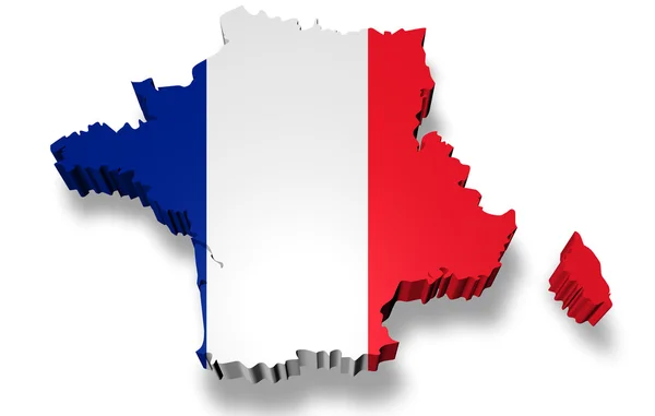Εικονογράφηση της Γαλλίας με σημαία — Φωτογραφία Αρχείου