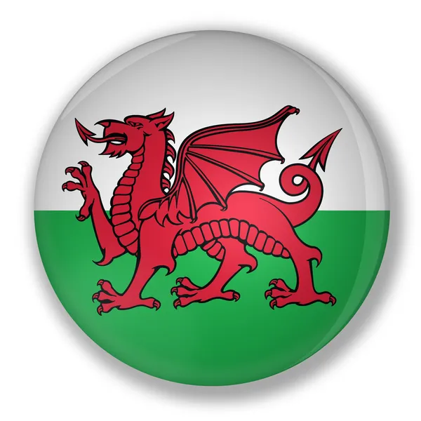 Odznaka z Flaga Walii — Zdjęcie stockowe