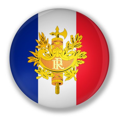 Badge with flag of france clipart