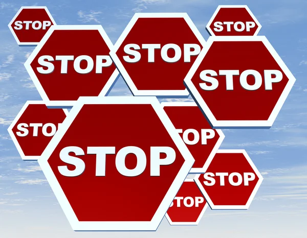 Dopravní značka s slovo stop — Stock fotografie