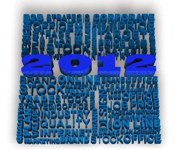 2012 nouvelle année avec des mots d'affaires liés — Photo