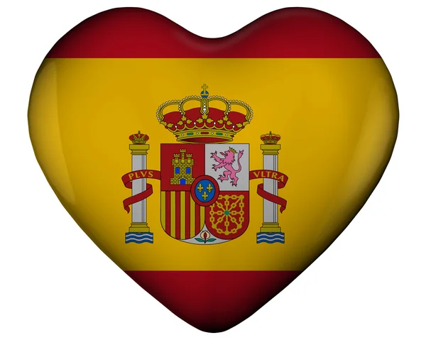 Καρδιά με τη σημαία της Ισπανίας — Φωτογραφία Αρχείου