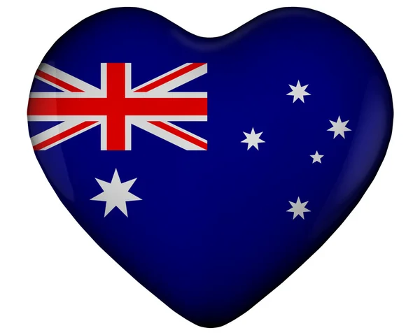 Avustralya bayrağı ile kalp — Stok fotoğraf
