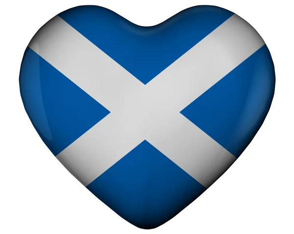 Srdce s vlajka scotland — Stock fotografie